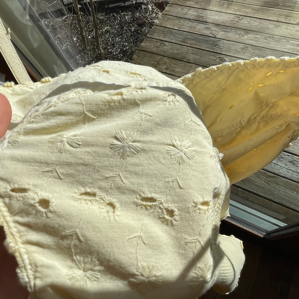 cute yellow tank top with flowery design